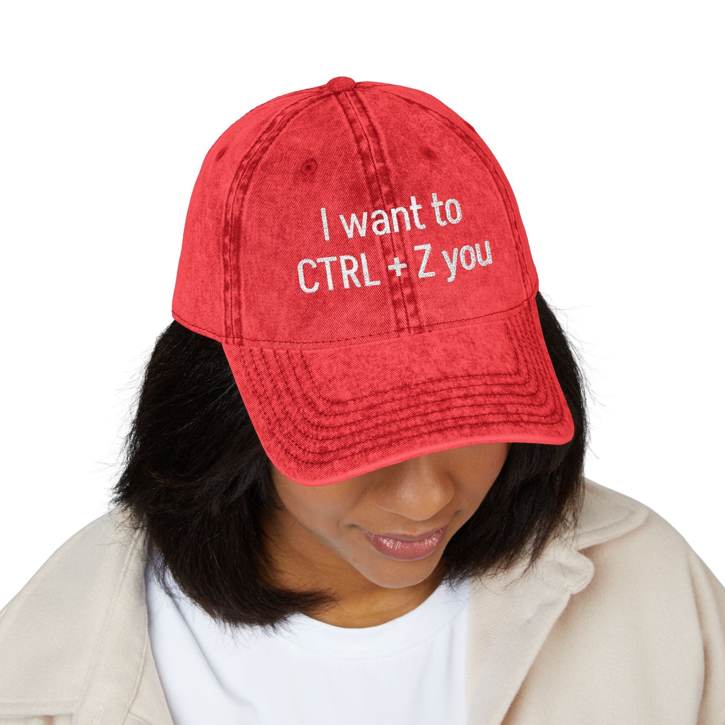 CTRL +Z -  Vintage Embroidered Baseball Cap