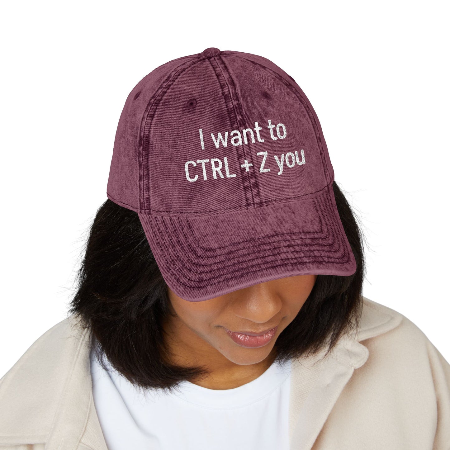 CTRL +Z -  Vintage Embroidered Baseball Cap