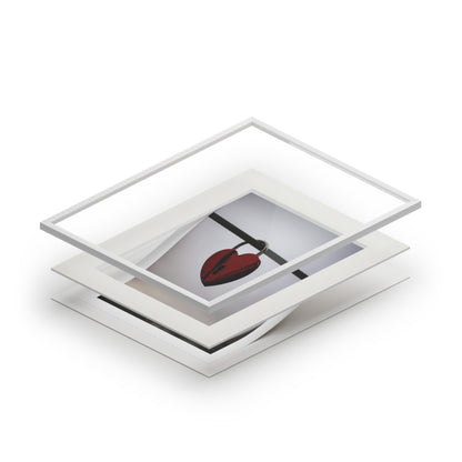 Heart Lock Fine Art Print with Passepartout Frame - Romantic Wall Art
