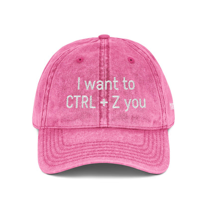 CTRL +Z -  Vintage Embroidered Baseball Cap