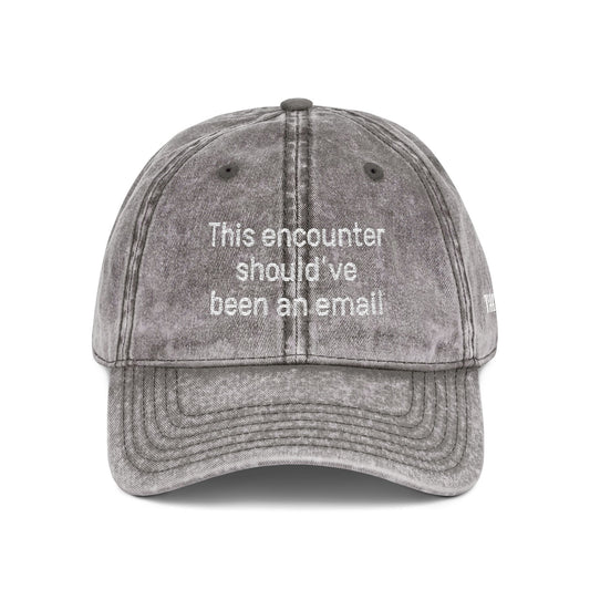 "This encounter should've been an email" Vintage Embroidered Baseball Cap