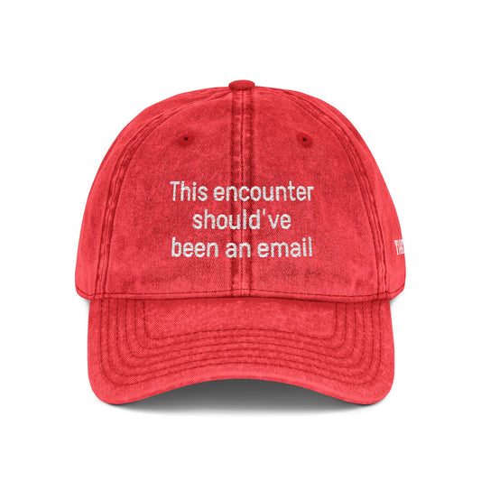 "This encounter should've been an email" Vintage Embroidered Baseball Cap