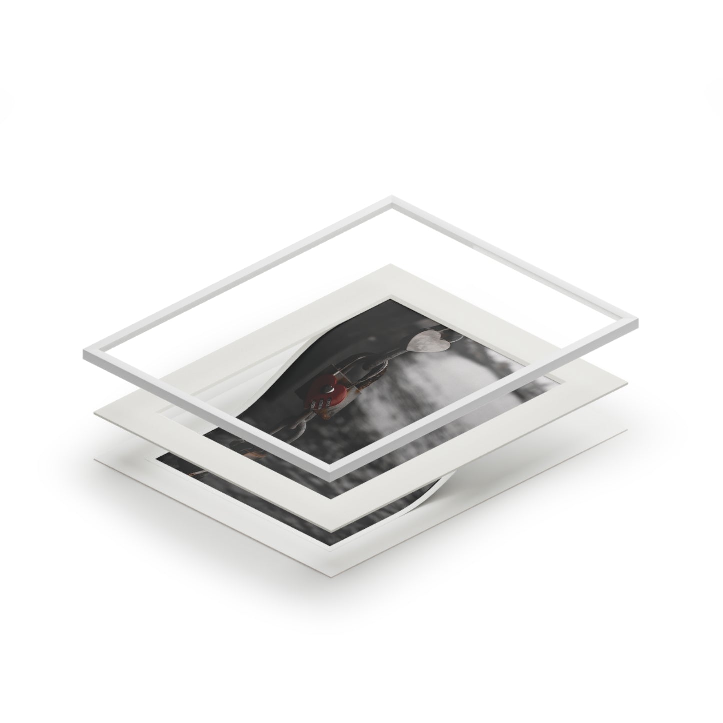 Locks- Fine Art Print with Passepartout Frame - Romantic Wall Art