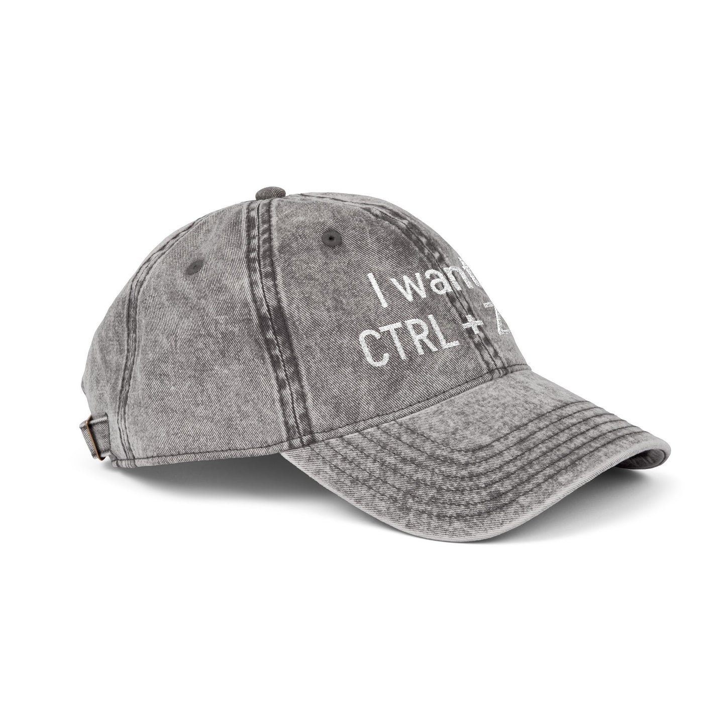 CTRL +Z -  Vintage Embroidered Baseball Cap