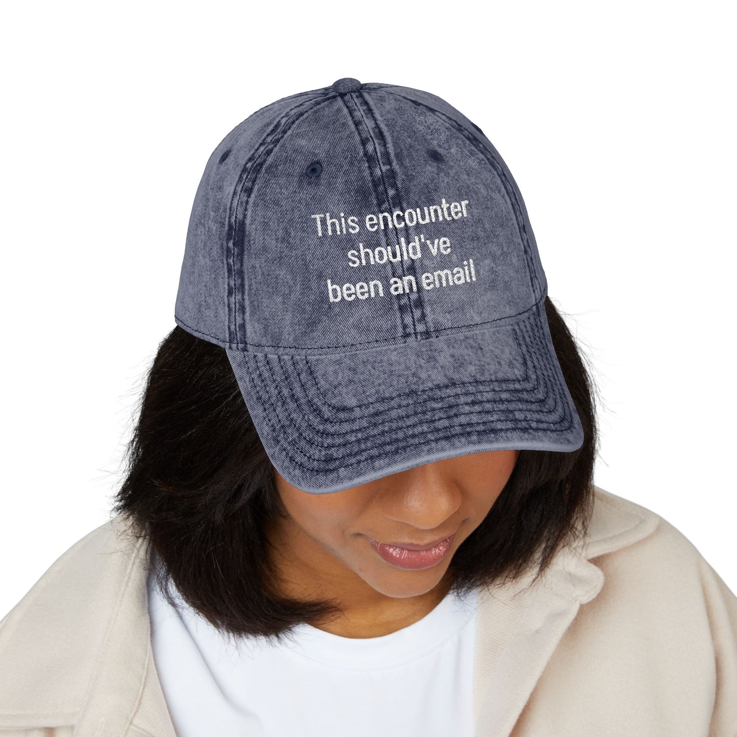"This encounter should've been an email" Vintage Embroidered Baseball Cap