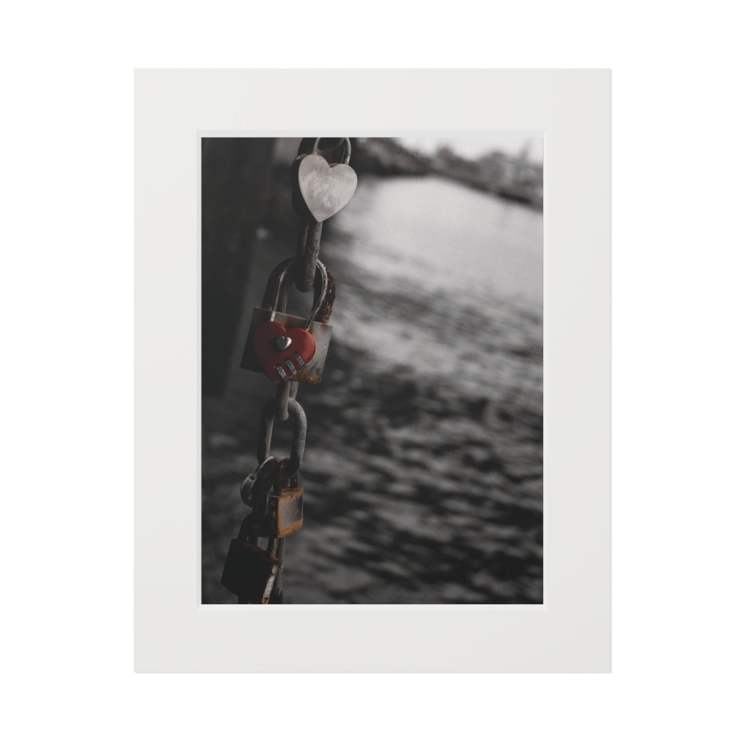 Locks- Fine Art Print with Passepartout Frame - Romantic Wall Art