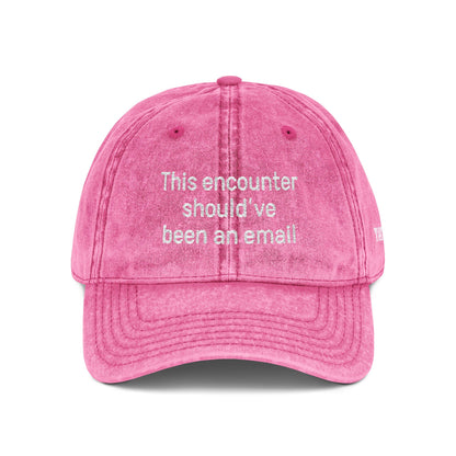 "This encounter should've been an email" Vintage Embroidered Baseball Cap