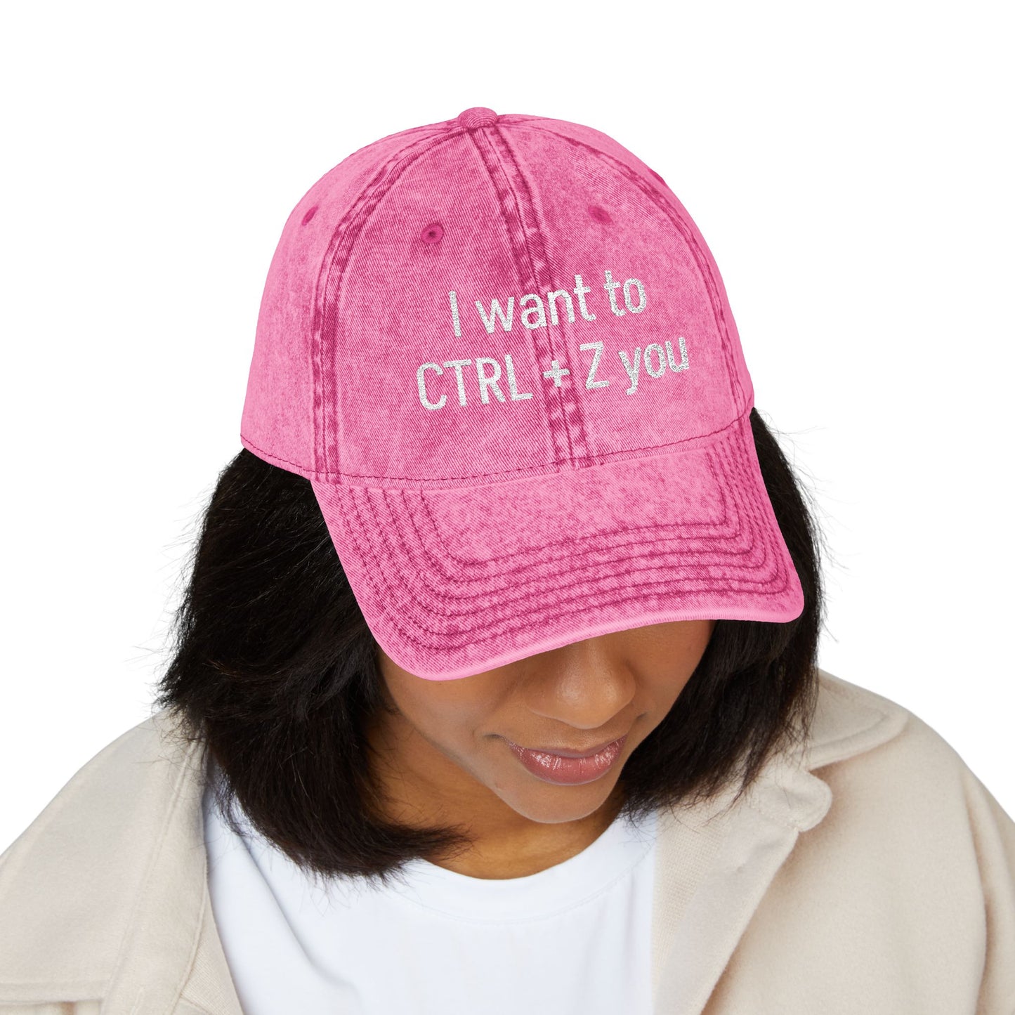 CTRL +Z -  Vintage Embroidered Baseball Cap