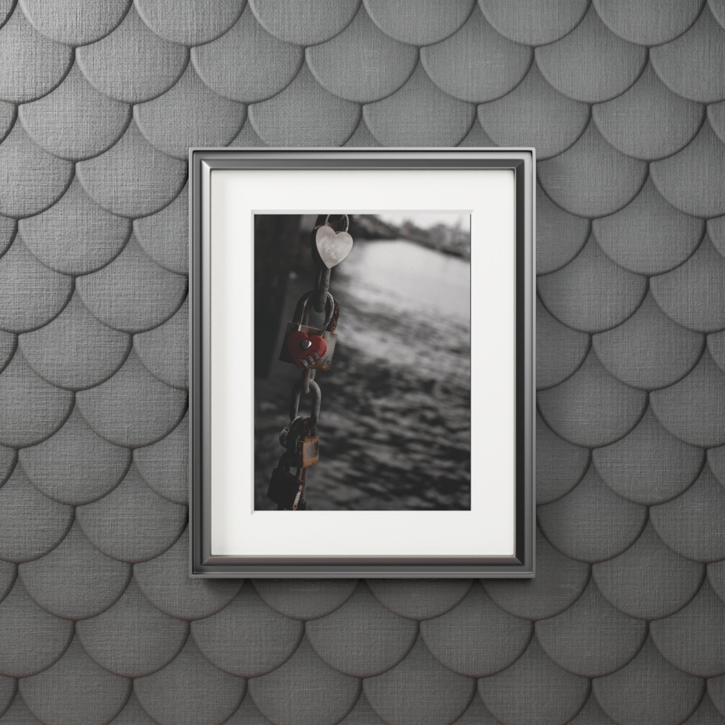 Locks- Fine Art Print with Passepartout Frame - Romantic Wall Art