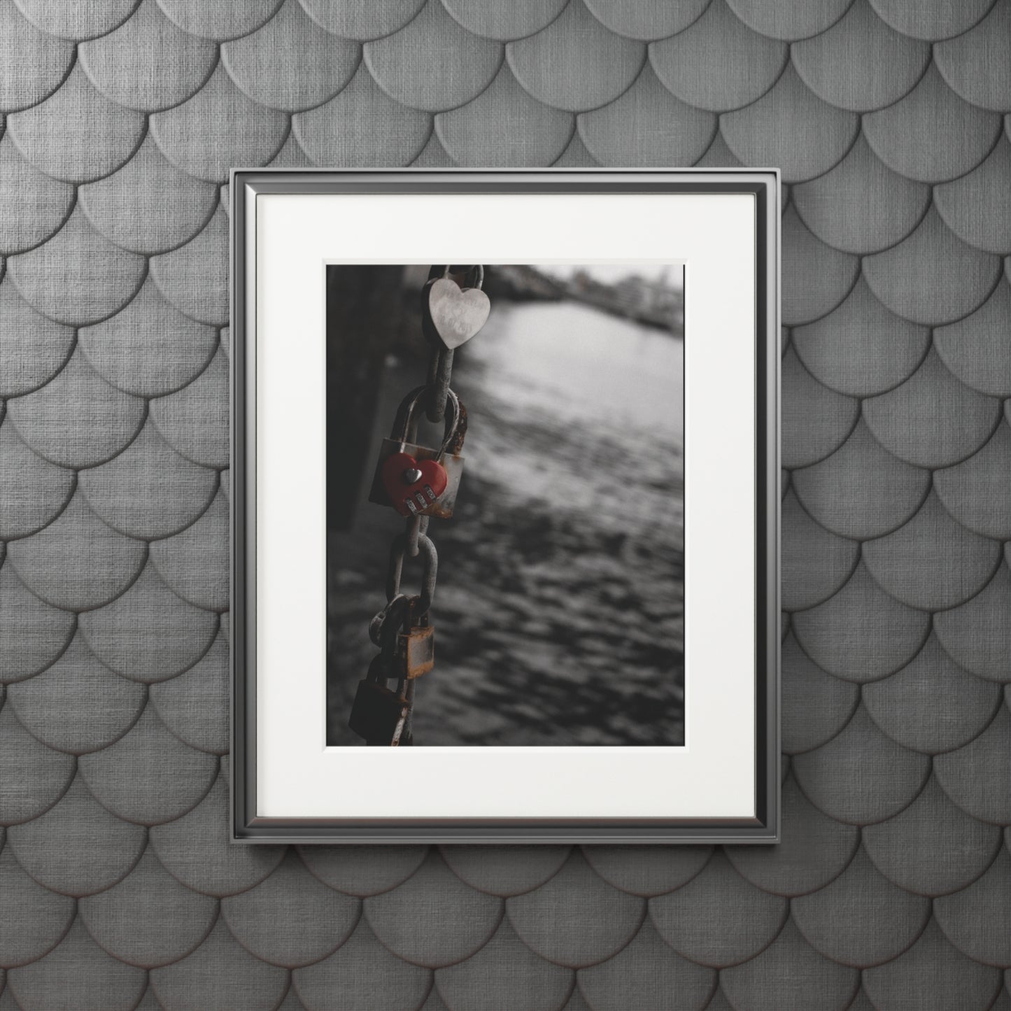 Locks- Fine Art Print with Passepartout Frame - Romantic Wall Art