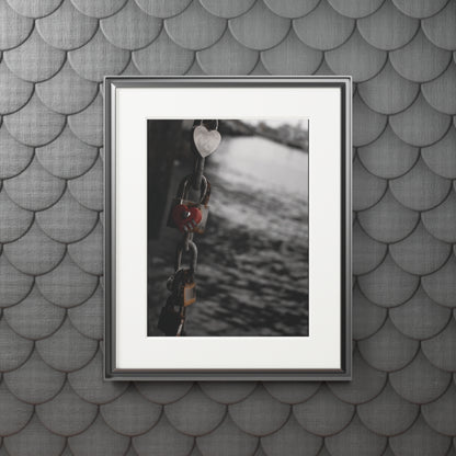 Locks- Fine Art Print with Passepartout Frame - Romantic Wall Art