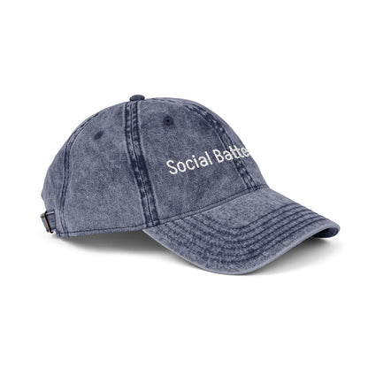 Social Battery-  Vintage Embroidered Baseball Cap