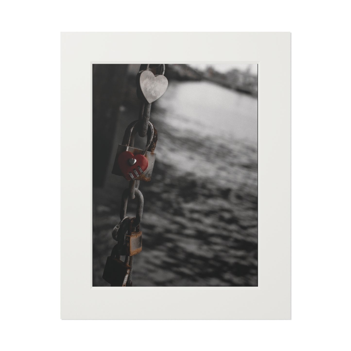 Locks- Fine Art Print with Passepartout Frame - Romantic Wall Art