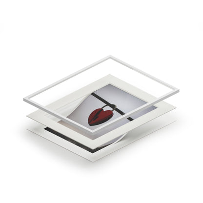 Heart Lock Fine Art Print with Passepartout Frame - Romantic Wall Art