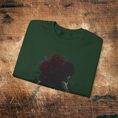 Floral Heart 'Rune-Marked Millennial' Graphic -Crewneck Sweatshirt