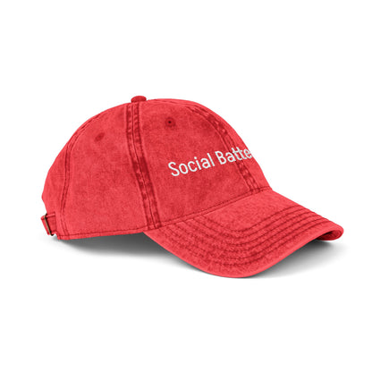 Social Battery-  Vintage Embroidered Baseball Cap