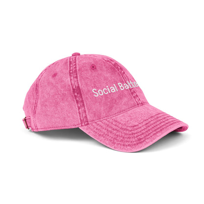 Social Battery-  Vintage Embroidered Baseball Cap