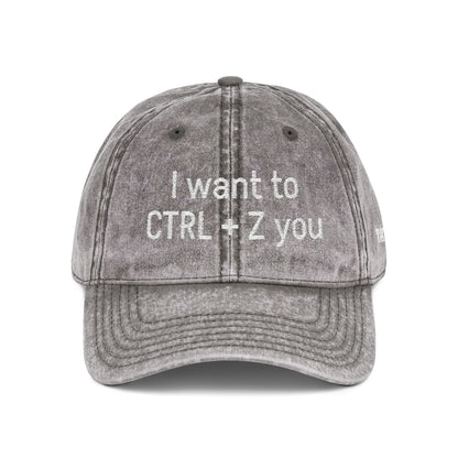 CTRL +Z -  Vintage Embroidered Baseball Cap