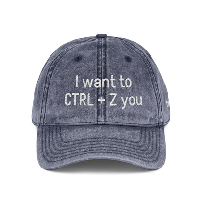 CTRL +Z -  Vintage Embroidered Baseball Cap