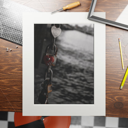 Locks- Fine Art Print with Passepartout Frame - Romantic Wall Art
