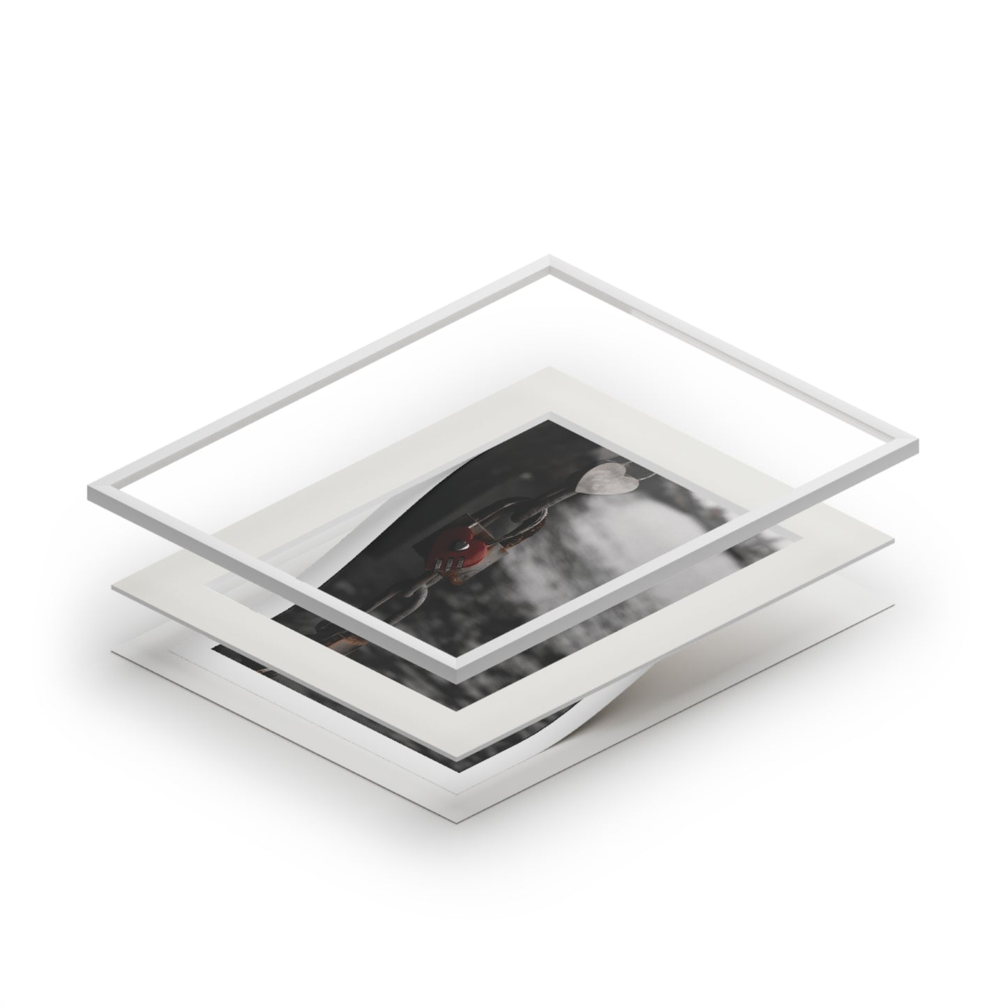 Locks- Fine Art Print with Passepartout Frame - Romantic Wall Art