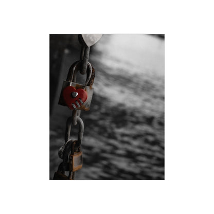 Love Lock Foam Board Print - Moody Black & White Romance Wall Art
