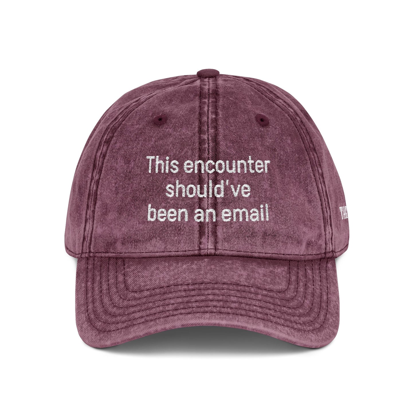 "This encounter should've been an email" Vintage Embroidered Baseball Cap