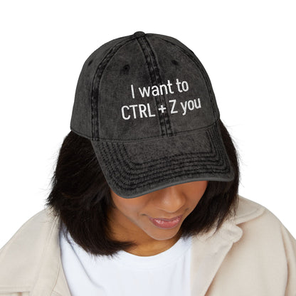 CTRL +Z -  Vintage Embroidered Baseball Cap